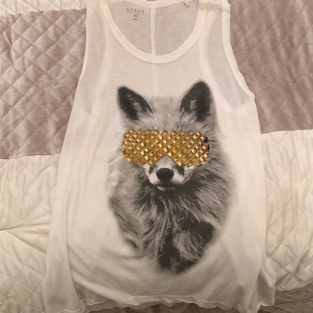 Guess bedazzled dog tank top